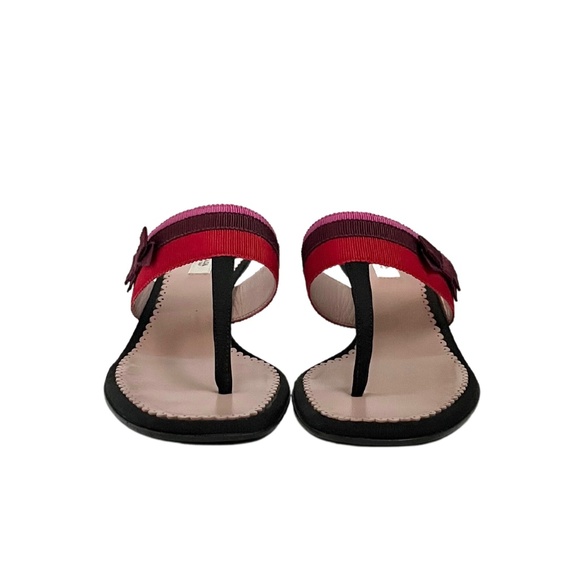 Prada Designer Black Mule Kitten Heel with Pink & Red Ribbon and Bow IT 36 - Picture 2 of 11